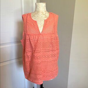 Lucky Brand Peach Sleeveless Boxy Blouse